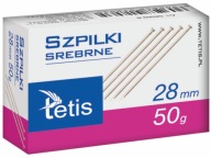 Dlhé strieborné oceľové špendlíky 28mm Tetis 50g