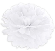 Papierová bambulka Guľa na ozdobu, biela, 50 cm