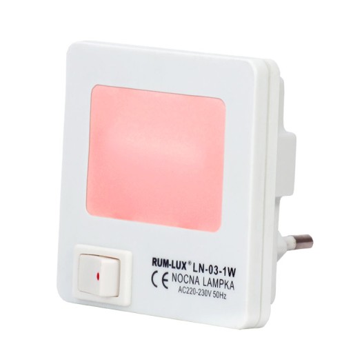 Mini štvorcová 1,5W nočná lampa do ružovej objímky