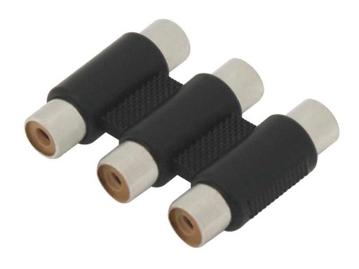 Konektor 3x RCA zásuvka (cinch) / redukcia na hlaveň 3gn RCA (0605)