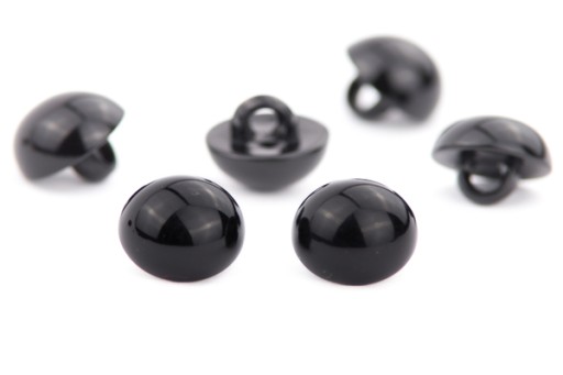 10 ks. čierne očká-gombíky našité na očkách 10mm