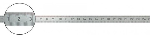 Formát pravítka DRS-cz72H 250 x 13 mm