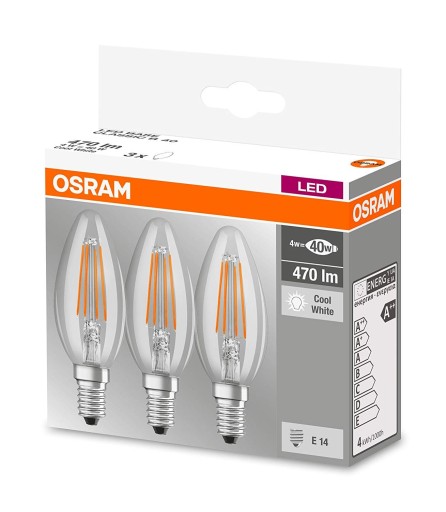 Žiarovky Osram Ledvance 4W=40W 4000K LED B40 E14 x3