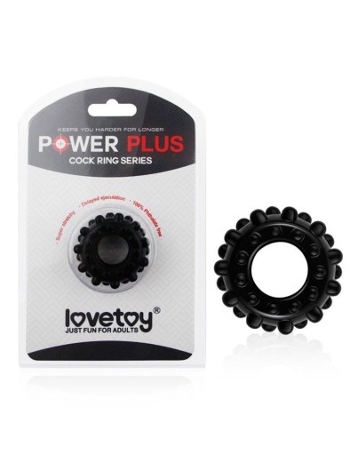 Lovetoy Power Plus krúžok na penis čierny priemer