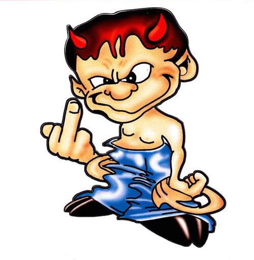 NÁLEPKA Nezbedný chlapec DEVIL FUCK YOU