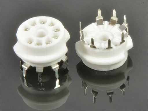 ZÁSUVKA KERAMICKÁ 9PINOVÁ PCB8 NOVAL 12AX7 12AT7