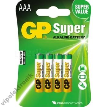 AAA BATÉRIA LR03 R3 GP 1,5V SUPER VÝKONNÝ ALKAL FV