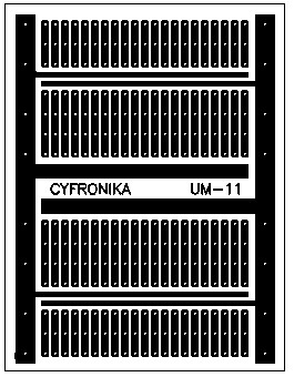 UM-11 Univerzálna doska 71 x 92mm, vŕtaná, 310 otvorov