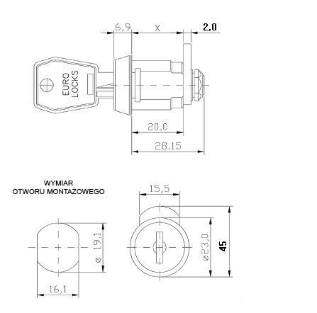 Zámok EURO LOCKS do skrinky na odevy BOZP