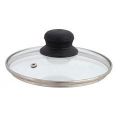Sklenená pokrievka s čiernym gombíkom, 24 cm