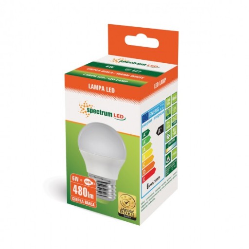 LED ŽIAROVKA 6W E27 SPEKTROVÁ GUĽOVÁ 480lm