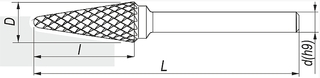 FRÉZA OTOČNÝ PILNÍK KEL 3x12 VHM PRO SHANK. 3 mm