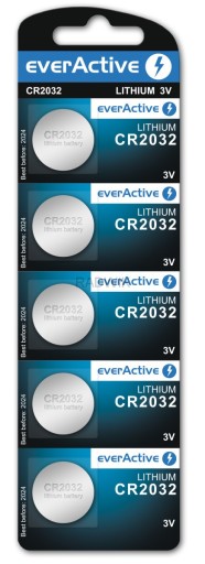 5 ks. BATÉRIE CR2032 CR 2032 everActive EXP 2024