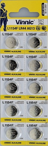 10x AG13 ALKALICKÁ BATÉRIA VINNIC A76 L1154 LR44