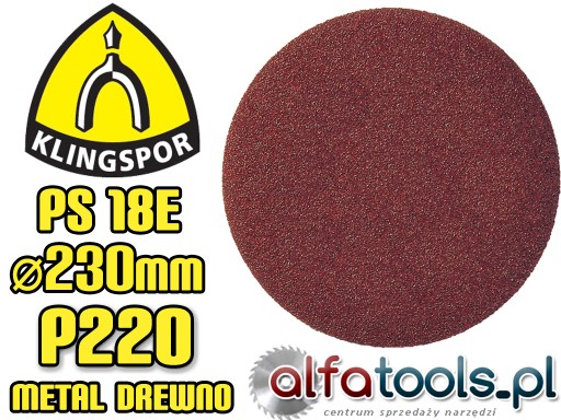 BRÚSNY KOTÚČ NA VELCRO 230 P220 KLINGSPOR PS 18EK