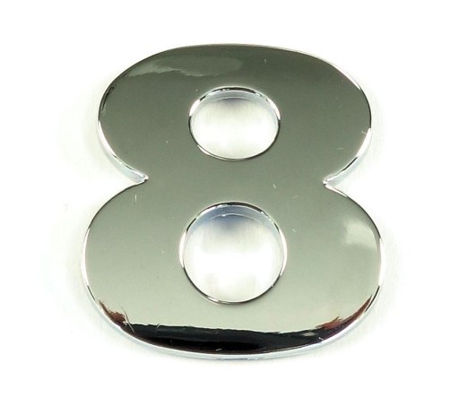8, ČÍSLA ČÍSLA PÍSMENÁ CHROME 3D NÁLEPKY ZNAK