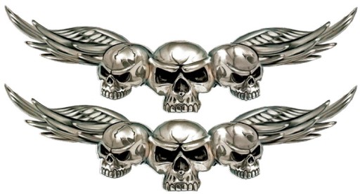 NÁLEPKY SKULL NÁLEPKY SÚPRAVA KRÍDEL LEBEKY