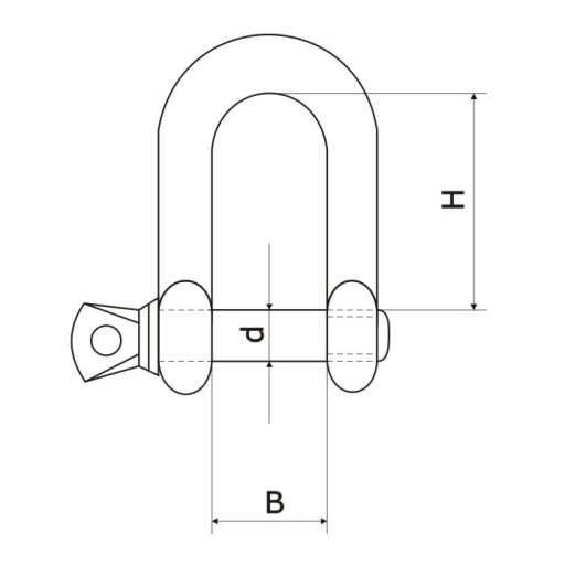 REGULAR okov 8mm SHAKEL 1 ks. STRAIGHT SHALK