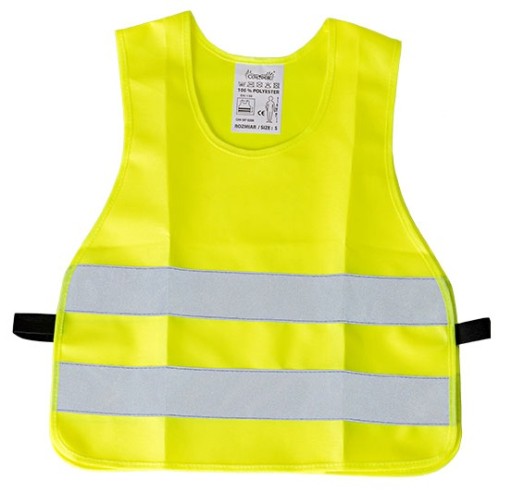OCHRANNÁ REFLEXNÁ VESTA PRE DETI, ŽLTÁ