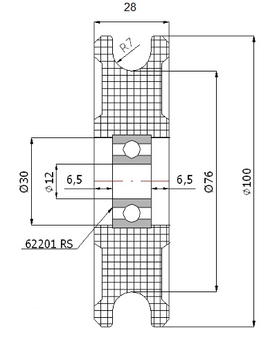 ROPE ROLLER, lanové kladky na 100 lán. 14