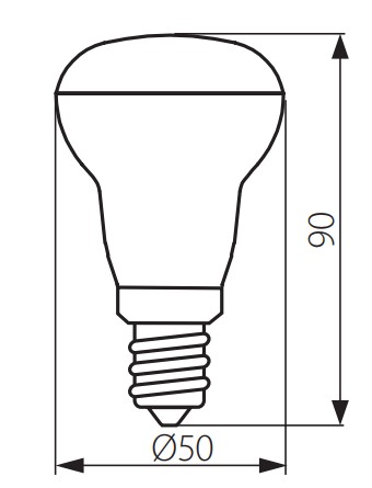 SIGO R50 LED žiarovka svetelný zdroj E14 SHAFT 6W 490lm 230VAC 3000K