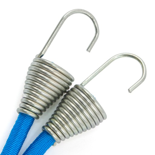 Elastické gumené lano 4mm modré s háčikom 2m