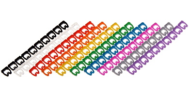 ZNAČKOVAČ KÁBLOV OZN-46 SADA 100 ks FARBA / ČÍSLA