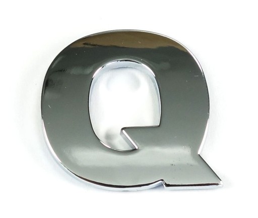 Q - PÍSMENA PÍSMENA ČÍSLA CHROME 3D NÁLEPKY ZNAK