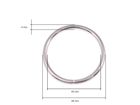 Kovový kožený prsteň 40/4 mm strieborný 1 ks