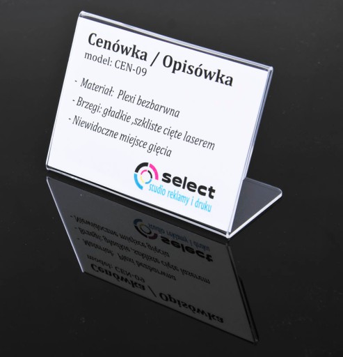A7-PLEXI STOJAN, typ L, s CENA, POPIS, LETÁK