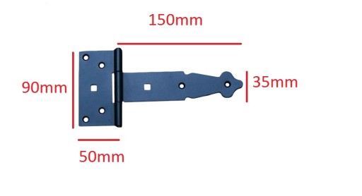záves konštrukcie altánkových dverí 150mm čierny