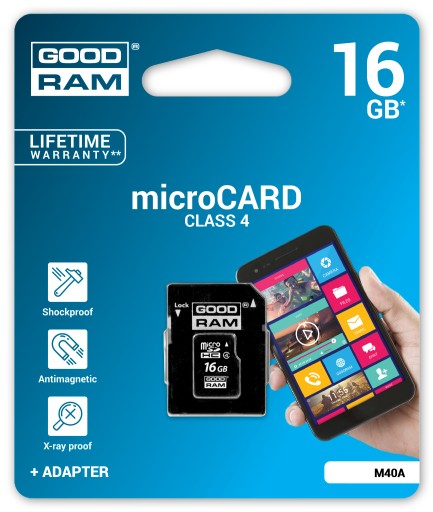 GOODRAM MICRO SD KARTA 16GB PAMÄŤ + SD ADAPTÉR