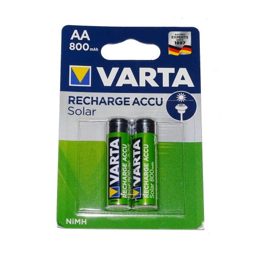 2x AA R6 800mAh NiMH 1,2V batéria Varta Solar