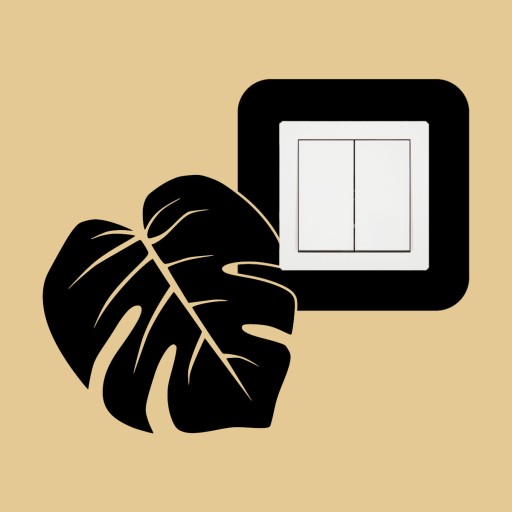 NÁLEPKA pod kontaktnú zásuvku SPÍNAČ LEAF do obývačky