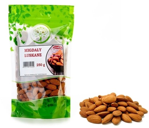 KALIFORNSKÉ MANDLE 250g, CELÉ, VEĽKÉ LÚPANÉ