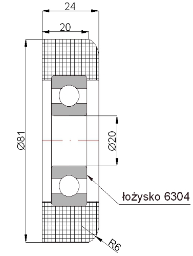 POLYAMIDOVÝ VALEC 81mm pre portálový vozík R-81