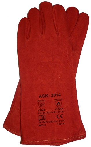 Profesionálne kožené zváračské rukavice REFLEX-RED EN12477