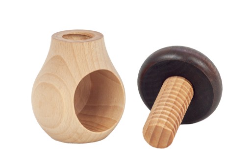 Luskáčik MUSHROOM, drevený, hnedý