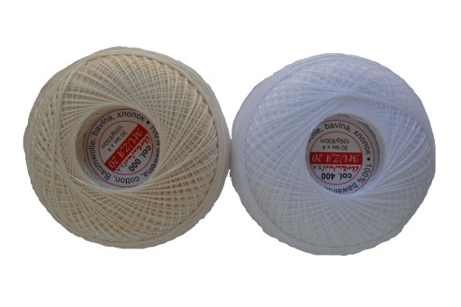 Cordonka MUZA 20 ARIADNA 30*4 - 830m biela alebo ecru
