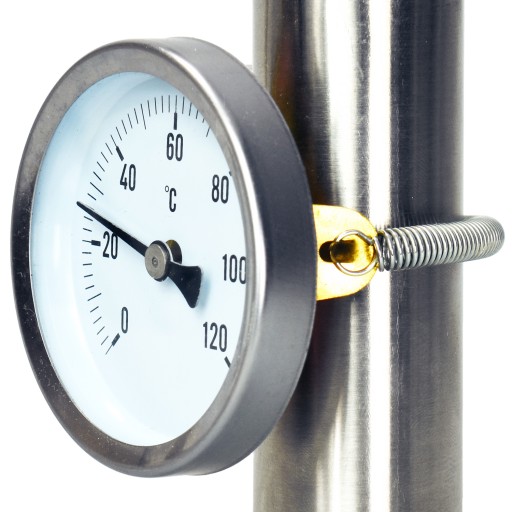 Číselníkový teplomer 63mm NEREZ 0-120C pre POTRUBIE