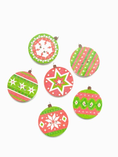 2ks drevených gombíkov na vianočné ozdoby