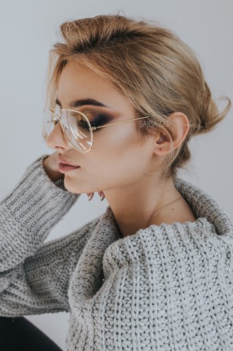 Dámske pánske zlaté letecké okuliare aviator