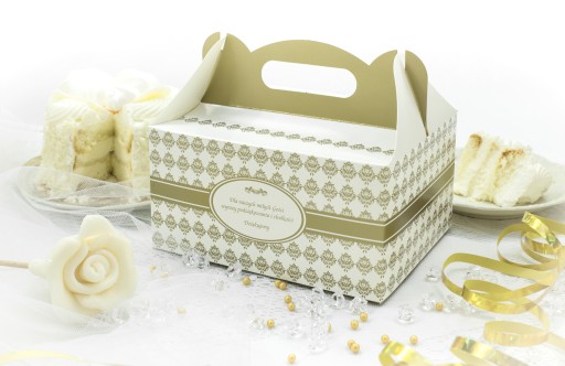 Cake Box Zlaté svadobné tortové boxy