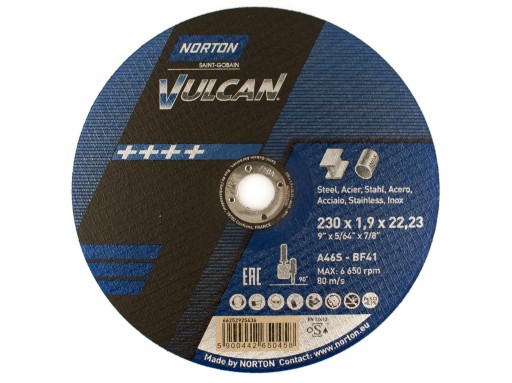 OCEĽOVÉ REZNÉ KOTOUČE 230x1,9 NORTON VULCAN ++++