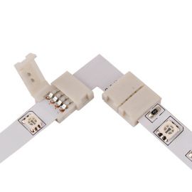 Uhlový konektor, RGB LED pásik 10mm, rohový konektor