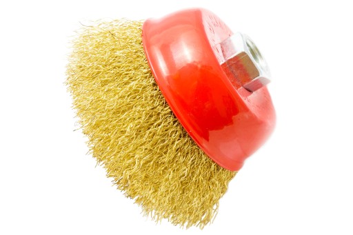75 mm drôtená predná kefa M14, pokovovaná mosadzou