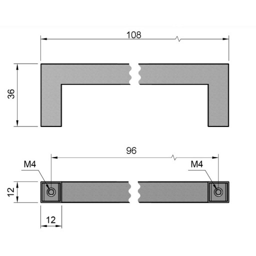 US01 NÁBYTKOVÁ RÚČKA KARTÁČOVANÁ INOX 96mm