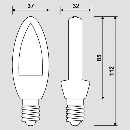 LED plochá žiarovka SLIM halogénová sviečka E14 4W=30W