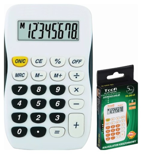 TOOR TR-295-K vrecková kalkulačka, ČIERNA
