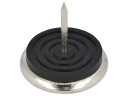 Nábytková nožička, kovový klzák, priemer 40x10mm, klinček